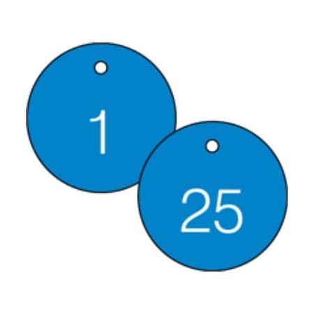 Accuform Engraved Numbered Tags, RP-Plastic, 0.075 in H x 3-1/4 in W, 25 PK TDG361BU